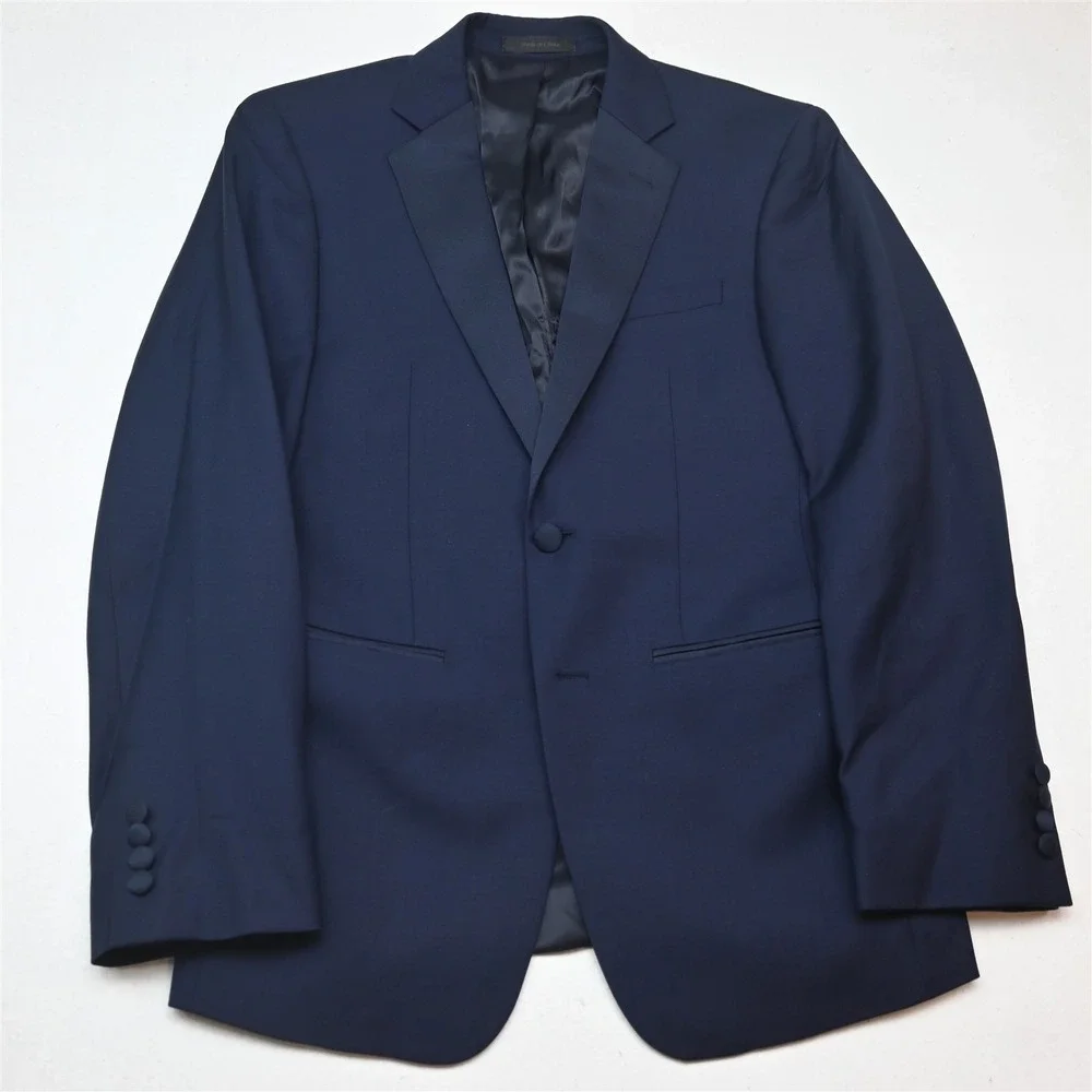 Calvin Klein 36S 28x32 Navy Blue Extreme Slim 100% Wool Mens Jacket Pants Tuxedo